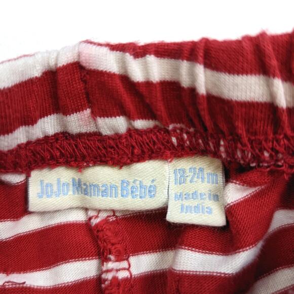 Jojo Maman Bebe Shorts Boy Sz 18-24m Red Stripe Cargo Long Bermuda Casual Basic - Picture 5 of 5